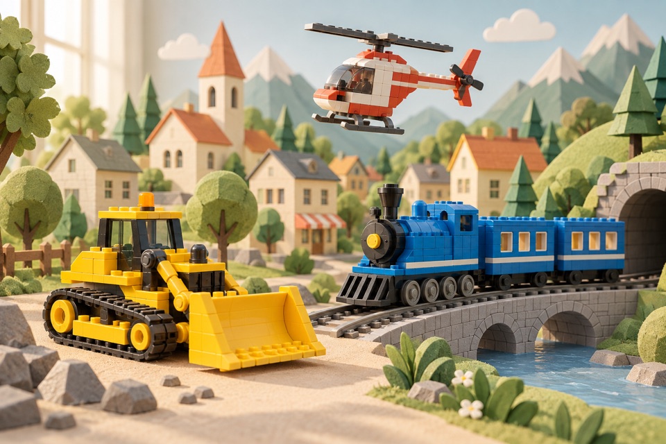 KI-Themenillustration: Fahrzeuge & City, keine Abbildung eines konkreten Sets